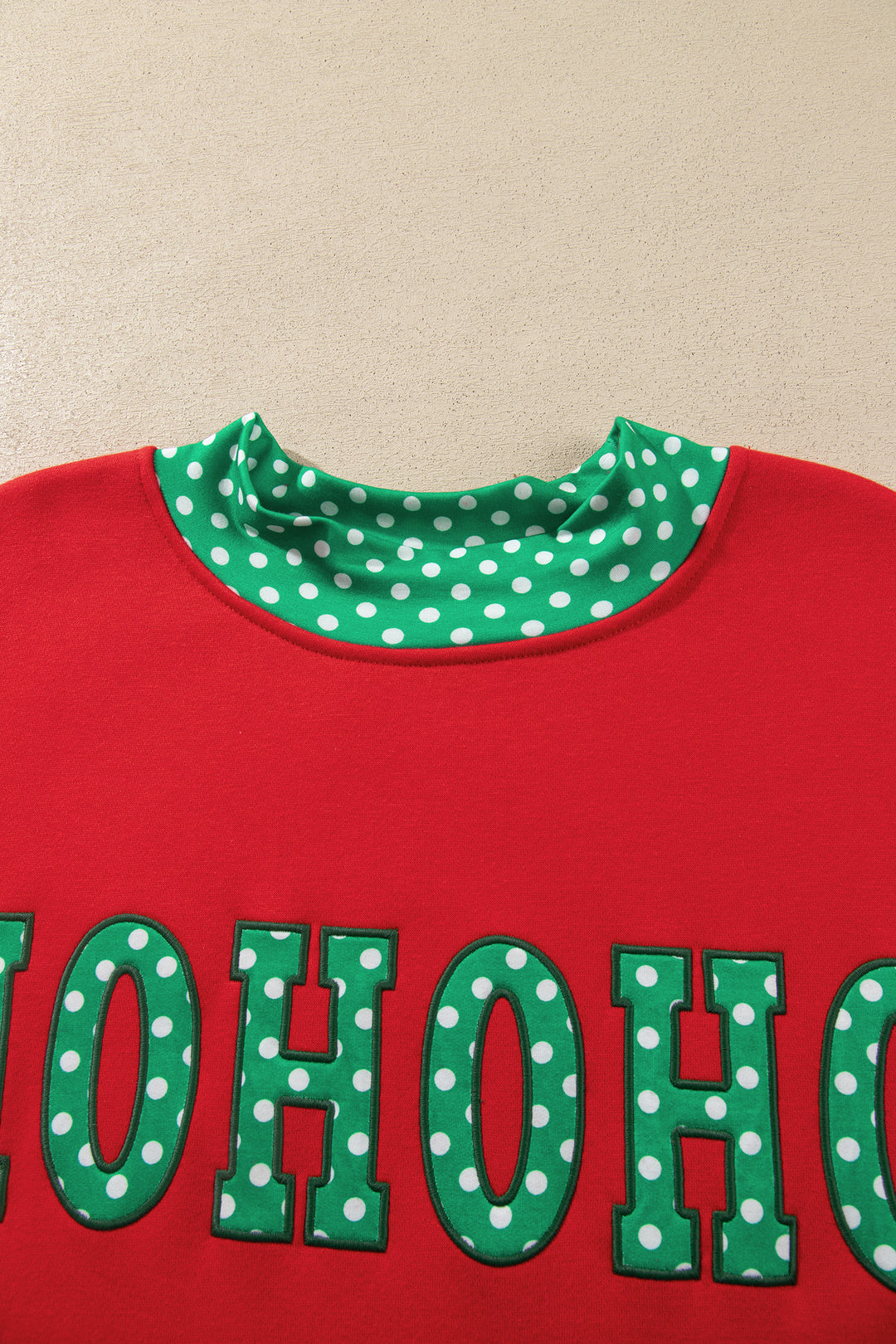 Tomato Red Casual Polka Dot Patchwork Letter Graphic Plus Size Sweatshirt