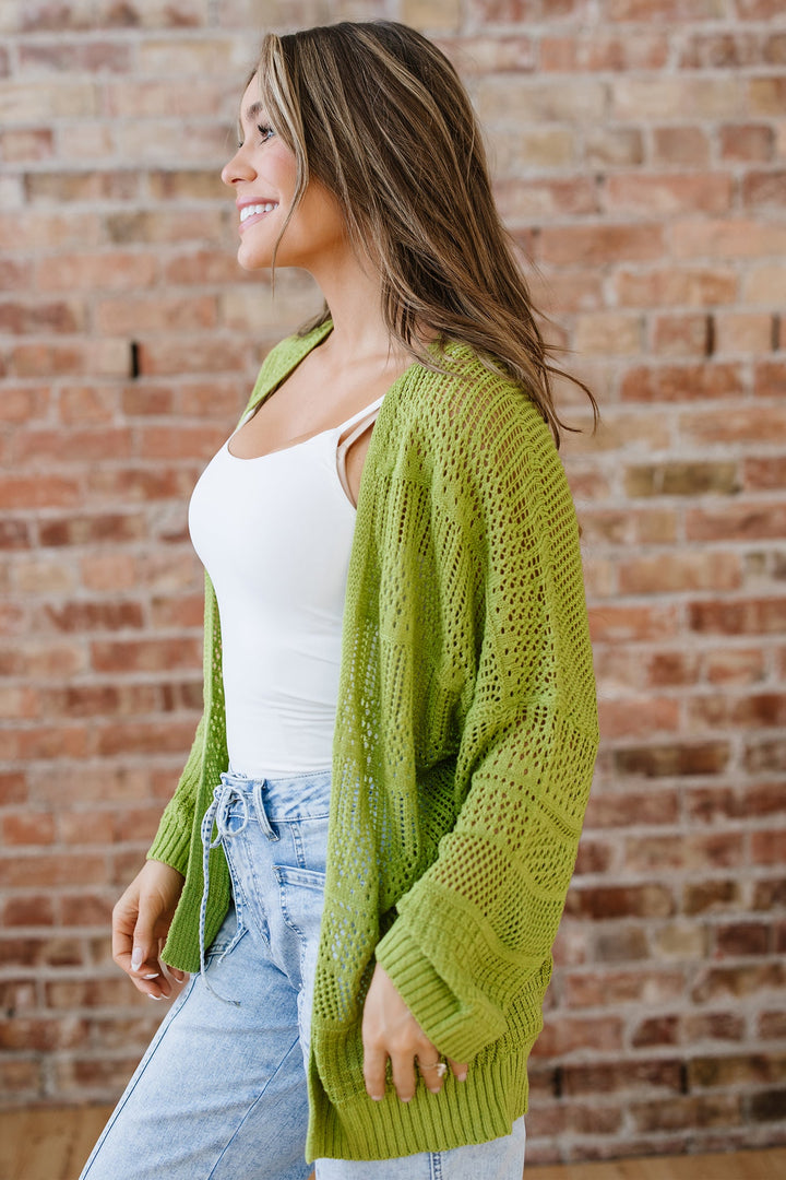 Whitley Crochet Knit Open Cardigan