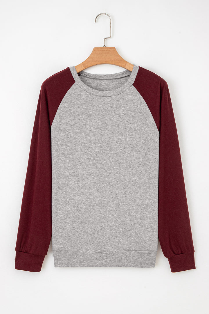 Red Dahlia Colorblock Raglan Long Sleeve T Shirt