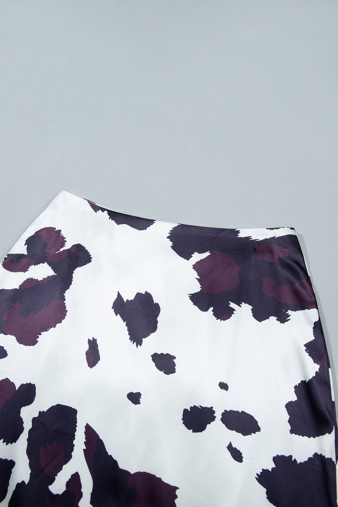 Brown Abstract Print Western Long Metal Zip-Up Waist Daily Wear Skirt