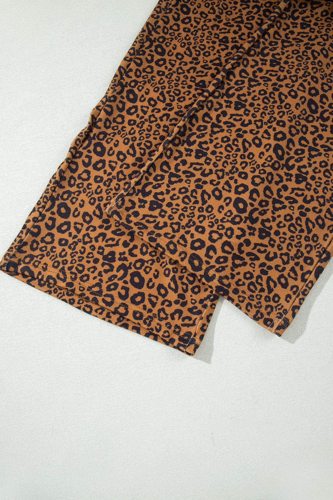 Brown Leopard Print Long Sleeve Top Relaxed Pant Set