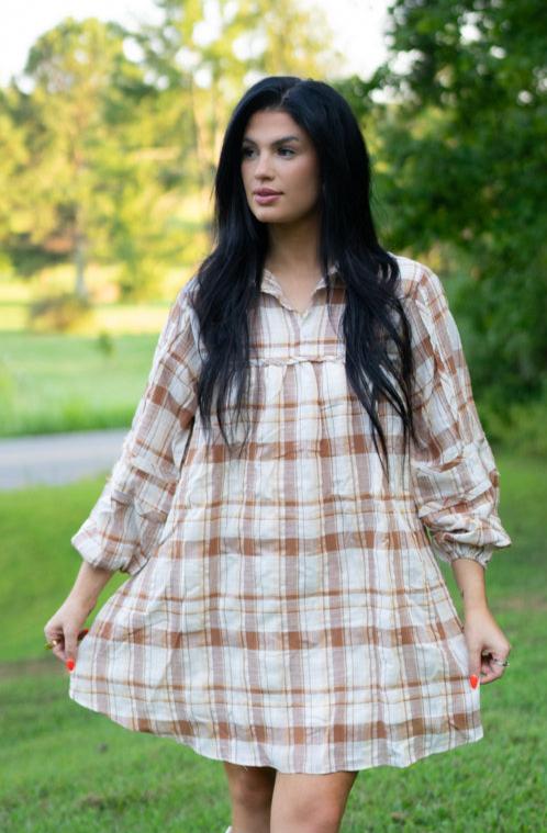 Dana Plaid Babydoll Dress