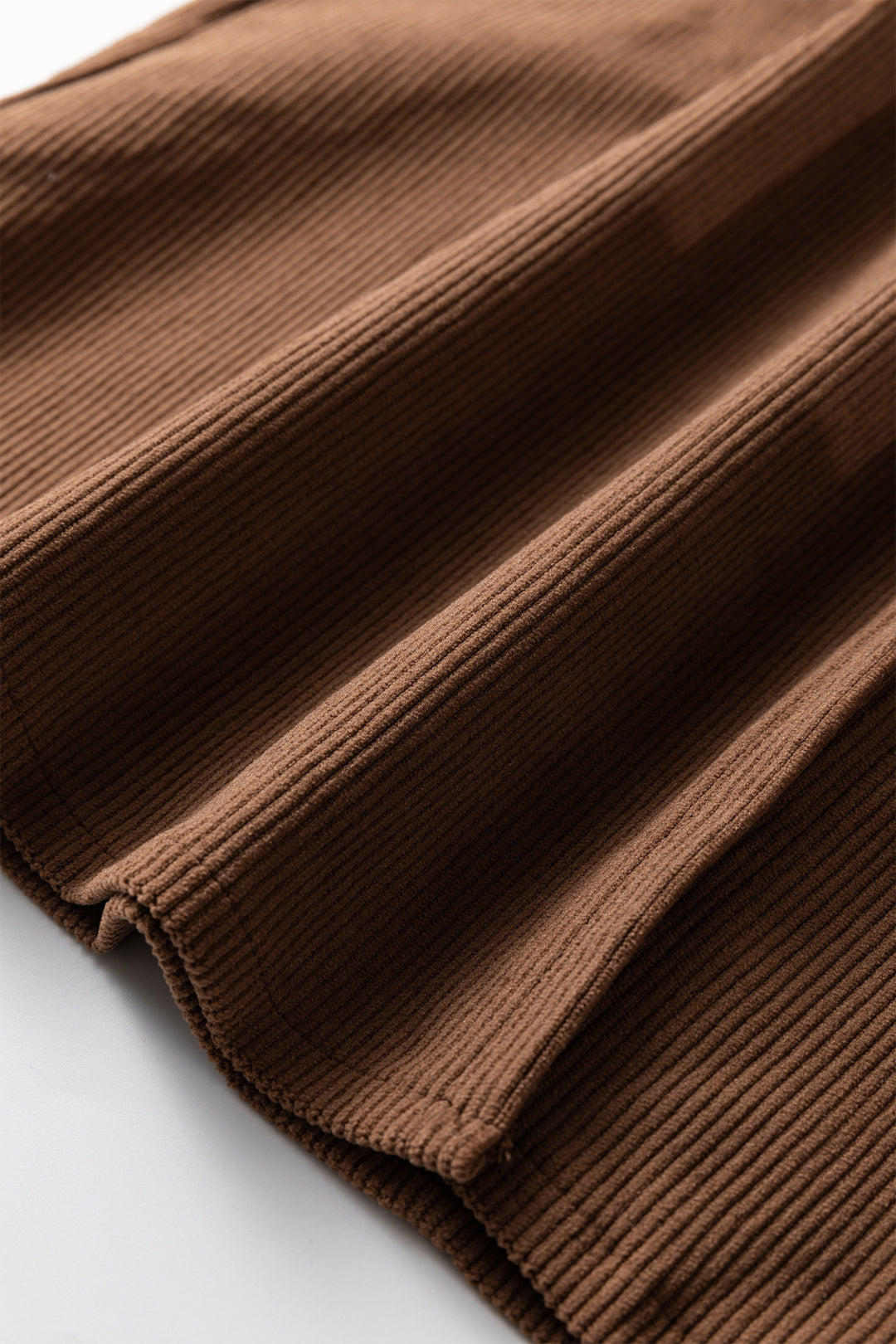 Coffee Front Slit Shift High Waist Midi Skirt