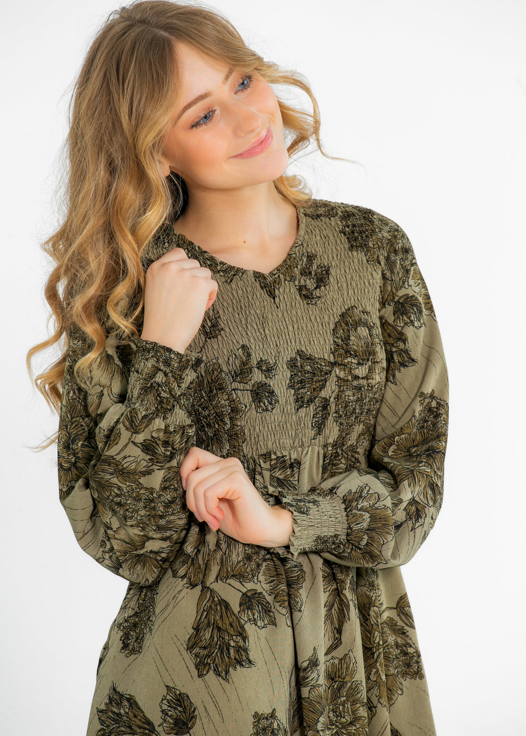 Aleeyah Smocked Midi Dress - FINAL SALE