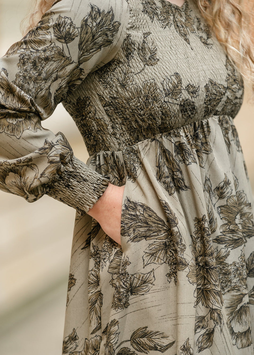 Aleeyah Smocked Midi Dress - FINAL SALE