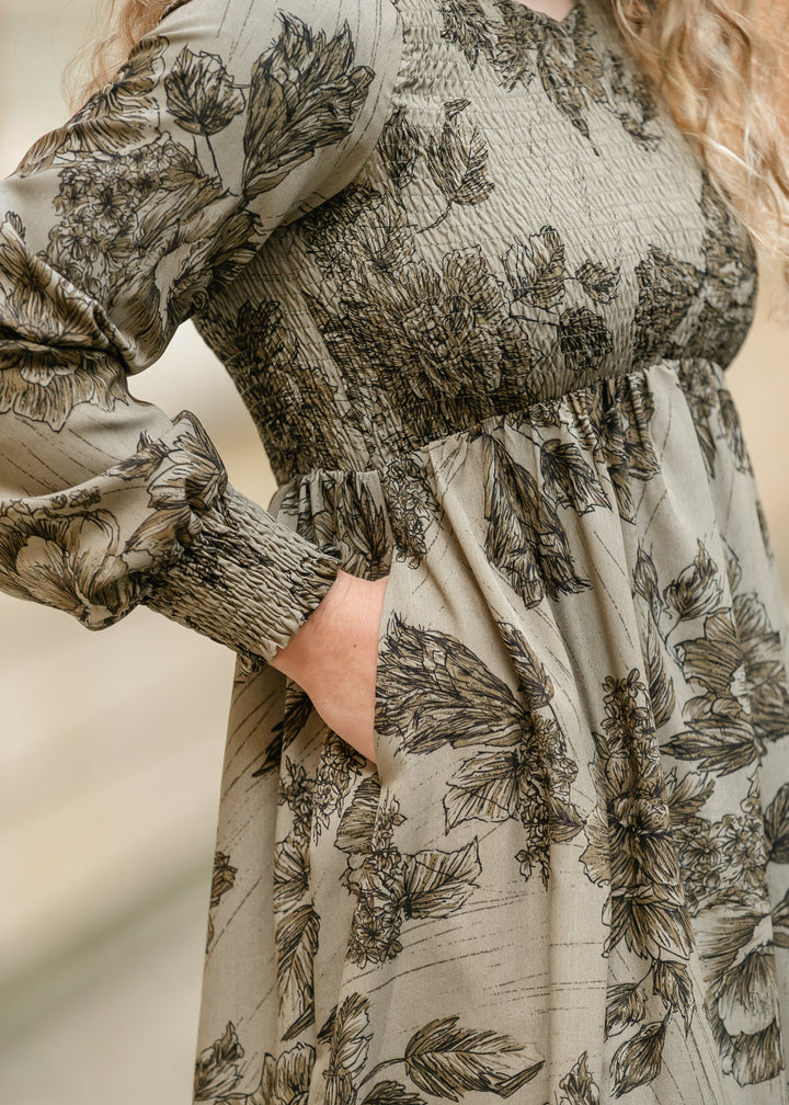 Aleeyah Smocked Midi Dress - FINAL SALE