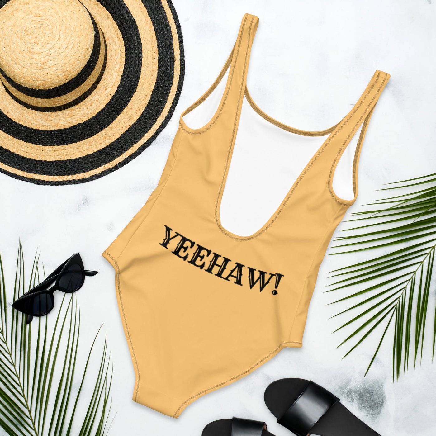 Yeehaw Let's Be Cowgirls One Piece Swim Suit