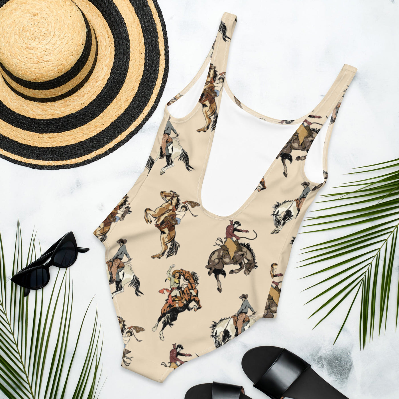 Yeehaw Vintage Cowgirl One-Piece Swimsuit