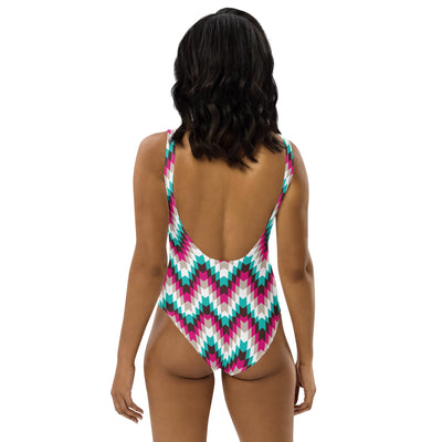 Yeehaw Turquoise Aztec One-Piece Swimsuit