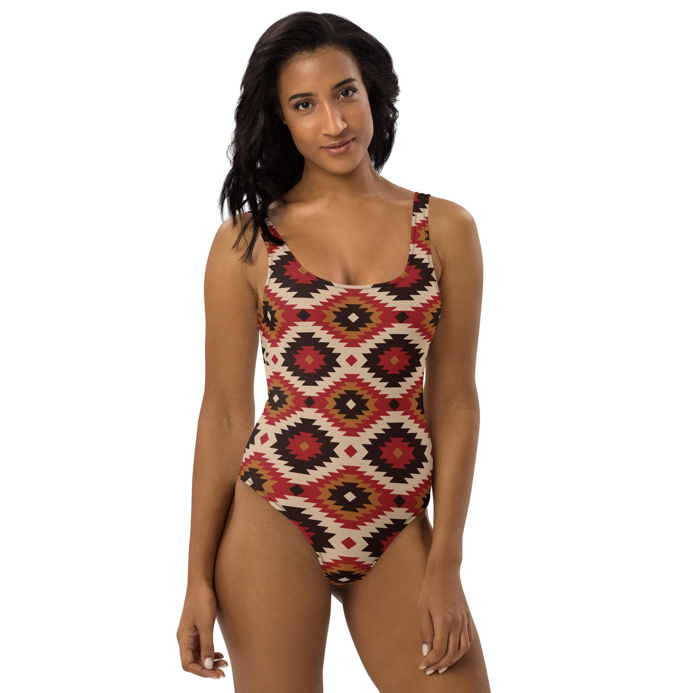 Yeehaw Rust Aztec One-Piece Swimsuit