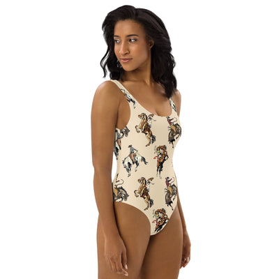 Yeehaw Vintage Cowgirl One-Piece Swimsuit