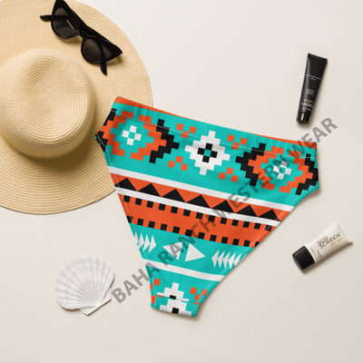 Yeehaw Turquoise Orange Aztec Bikini Bottom