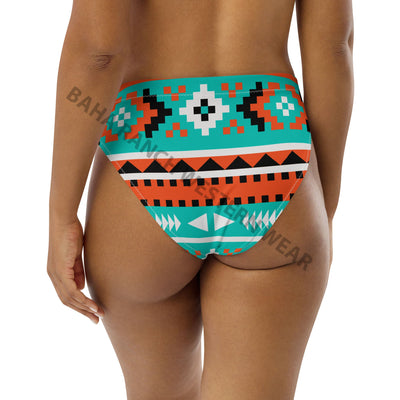 Yeehaw Turquoise Orange Aztec Bikini Bottom