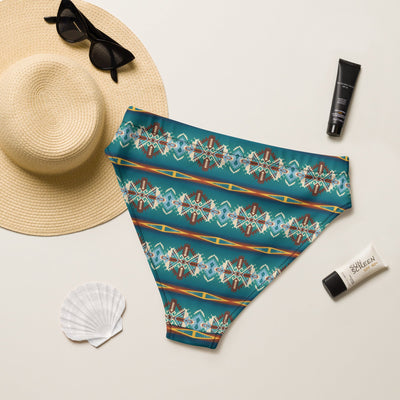 Yeehaw Teal Aztec Blanket Print Bikini Bottom