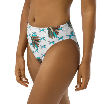 Yeehaw Turquoise Running Horse Head Dress Bikini Bottom