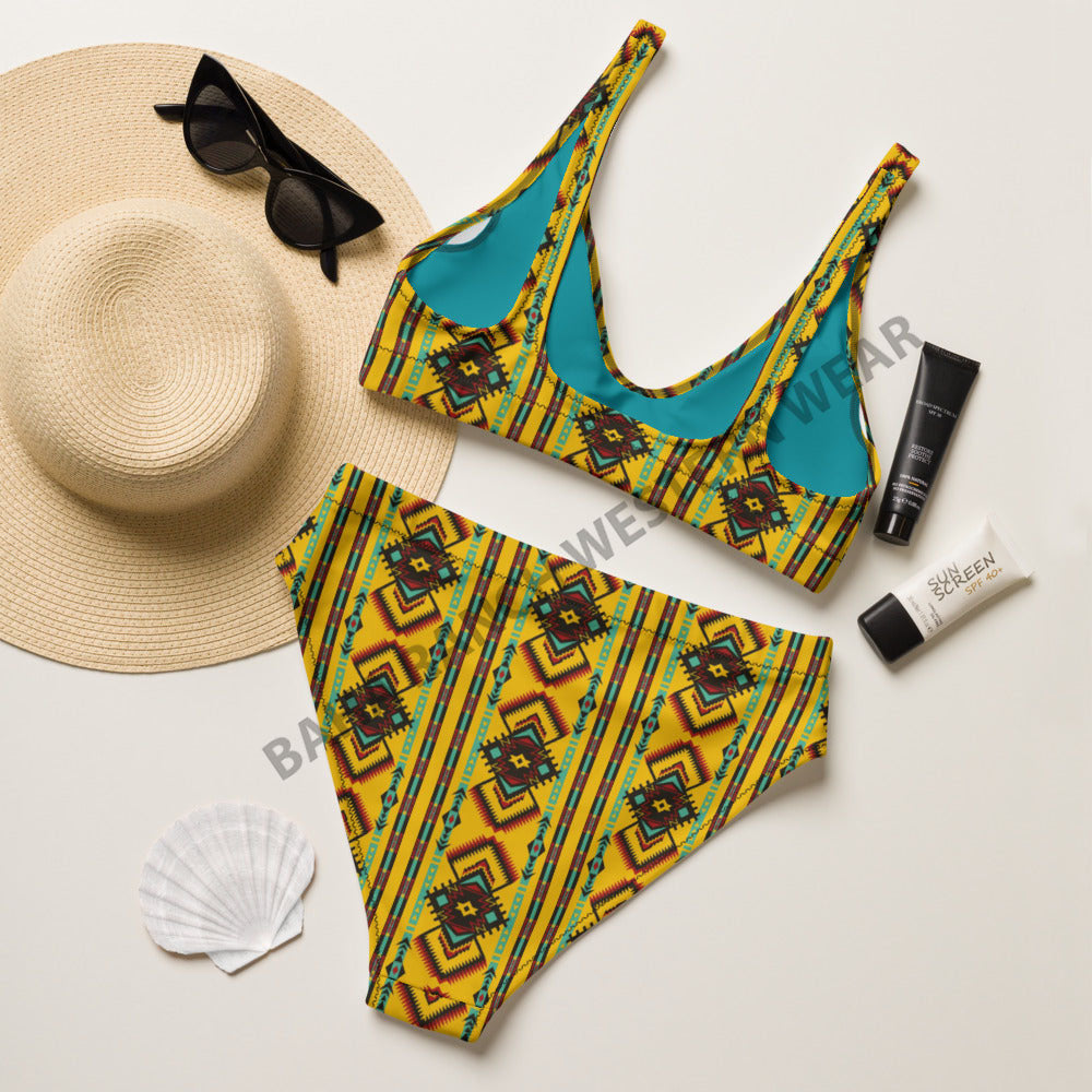 Yeehaw Mustard Aztec Bikini