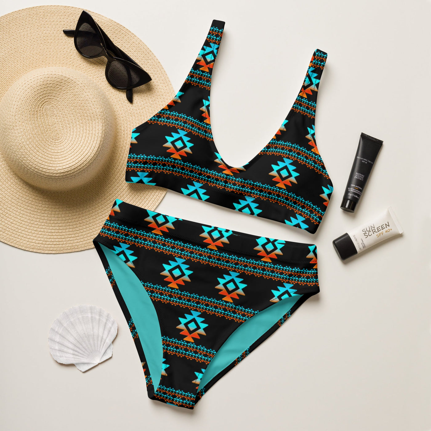 Yeehaw Black Aztec Bikini