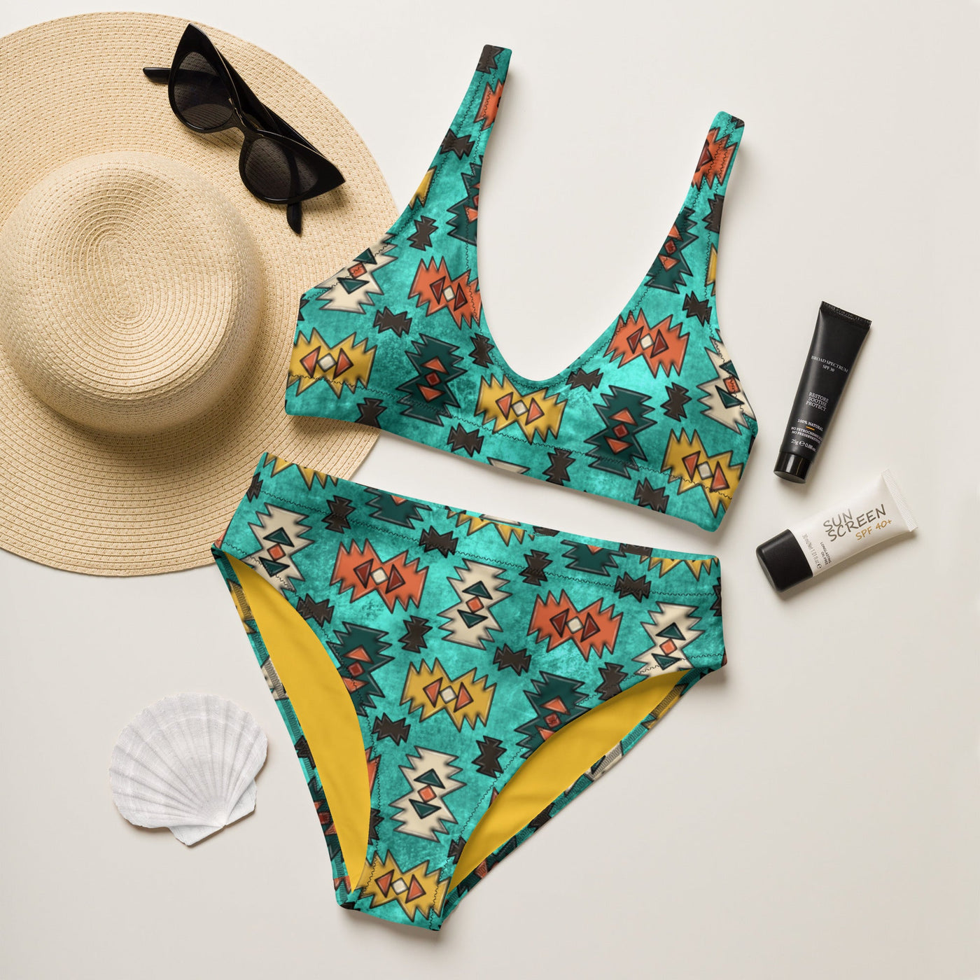 Yeehaw Turquoise Aztec Bikini