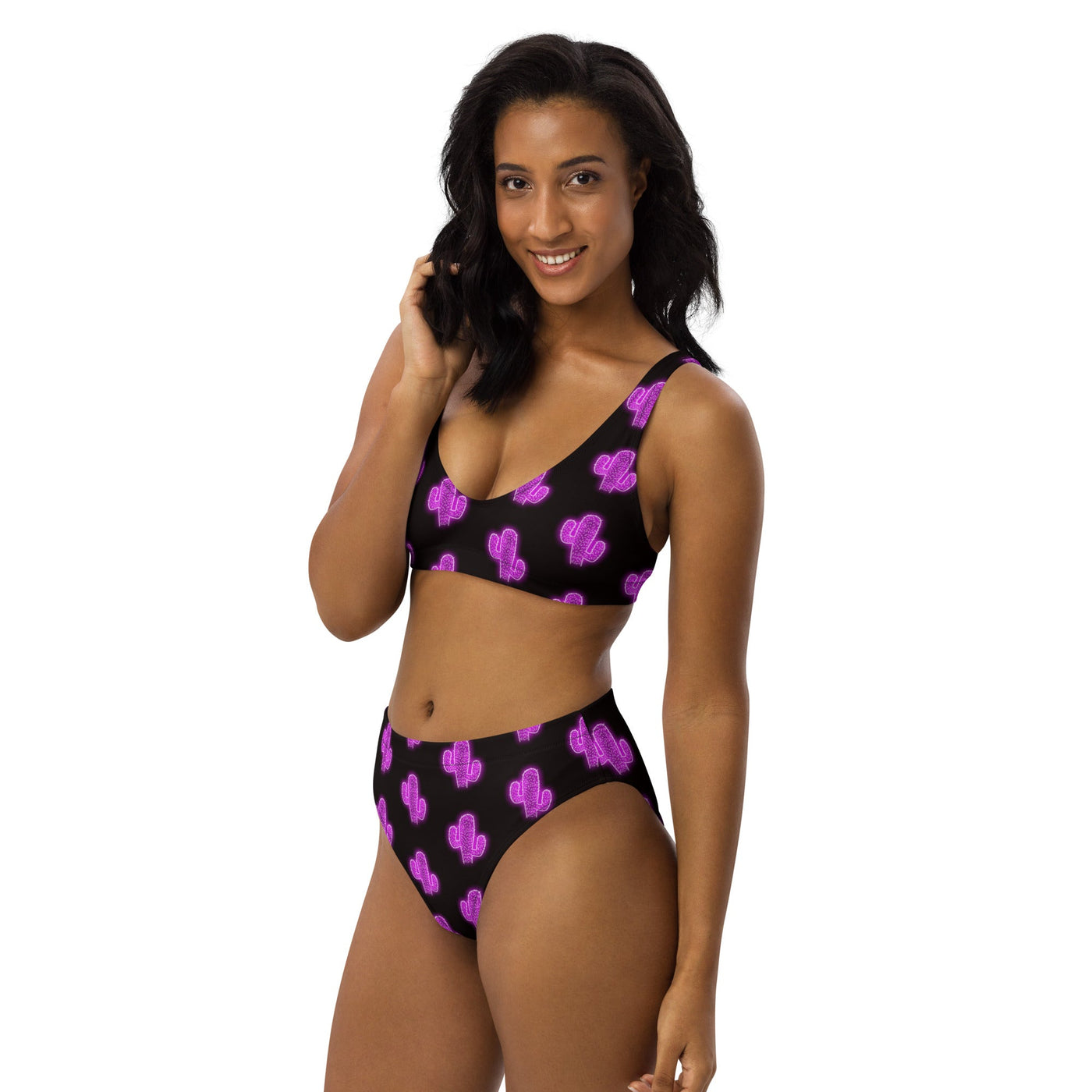 Yeehaw Purple Neon Cactus Bikini