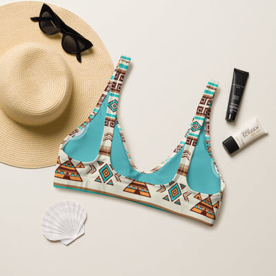 Yeehaw Turquoise Teepee Bikini Top