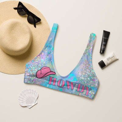 Yeehaw Howdy Opal Glitter Bikini Top