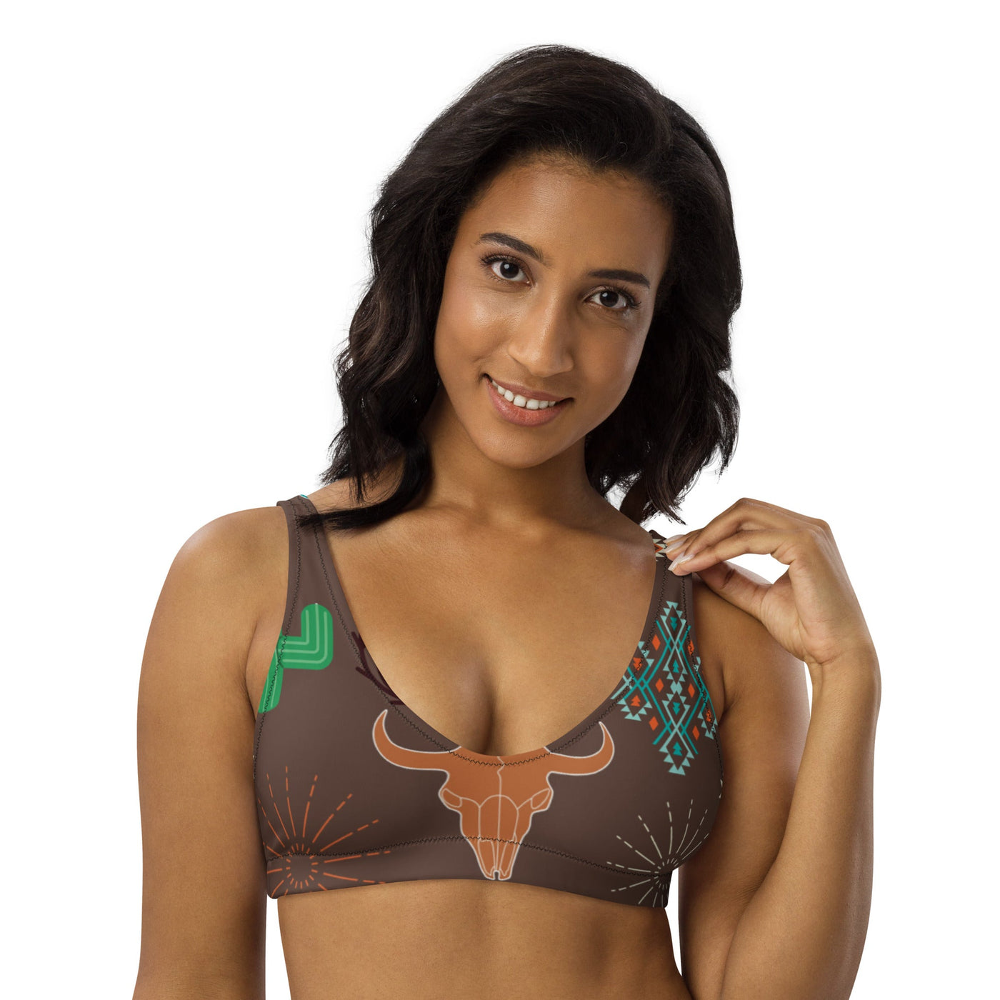 Yeehaw Bullhead Cactus Bikini Top