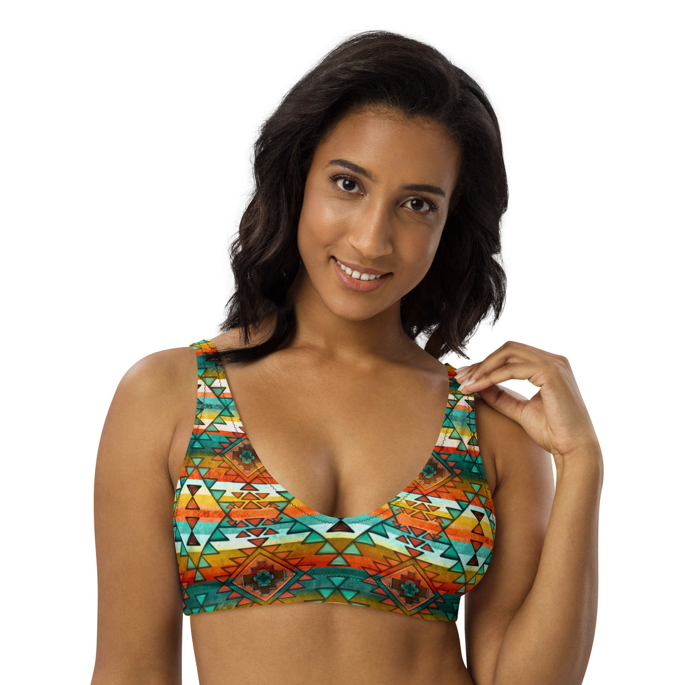 Yeehaw Mustard Aztec Bikini Top