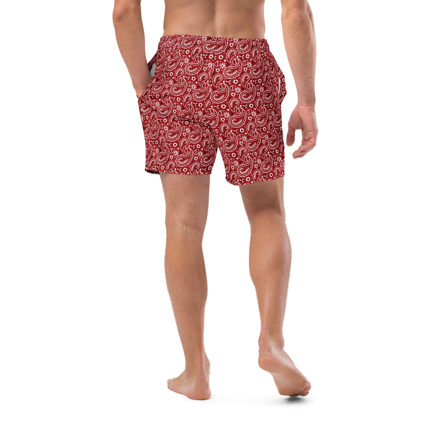 Yeehaw Red Bandana Men's Swim Trunks