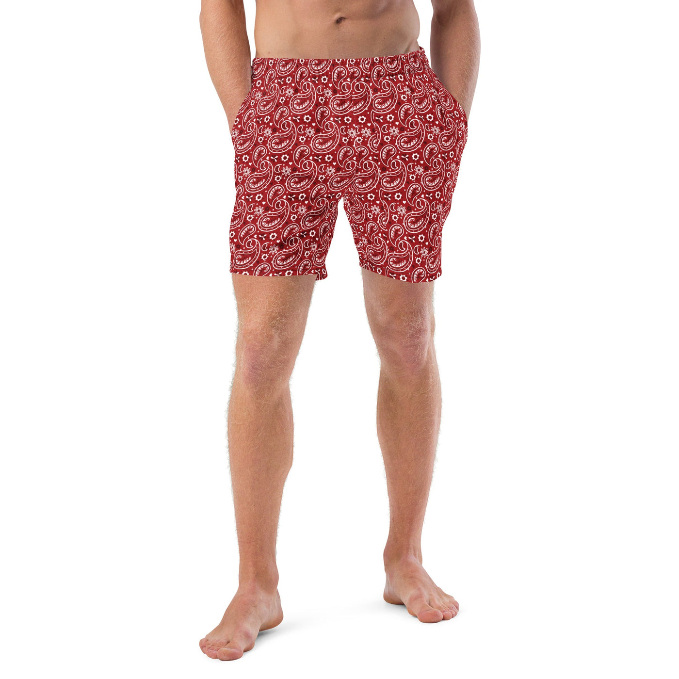 Yeehaw Red Bandana Men's Swim Trunks