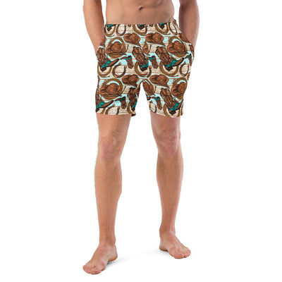 Yeehaw Cowboy Up Men's Swim Trunks