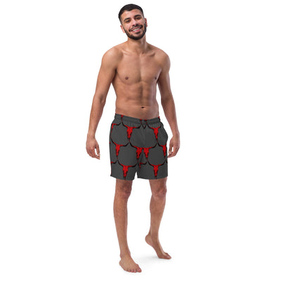 Yeehaw Red Bull Skull Men's Swim Trunks