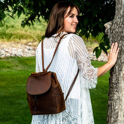 Concealed Carry Allie Leather Backpack by Lady Conceal