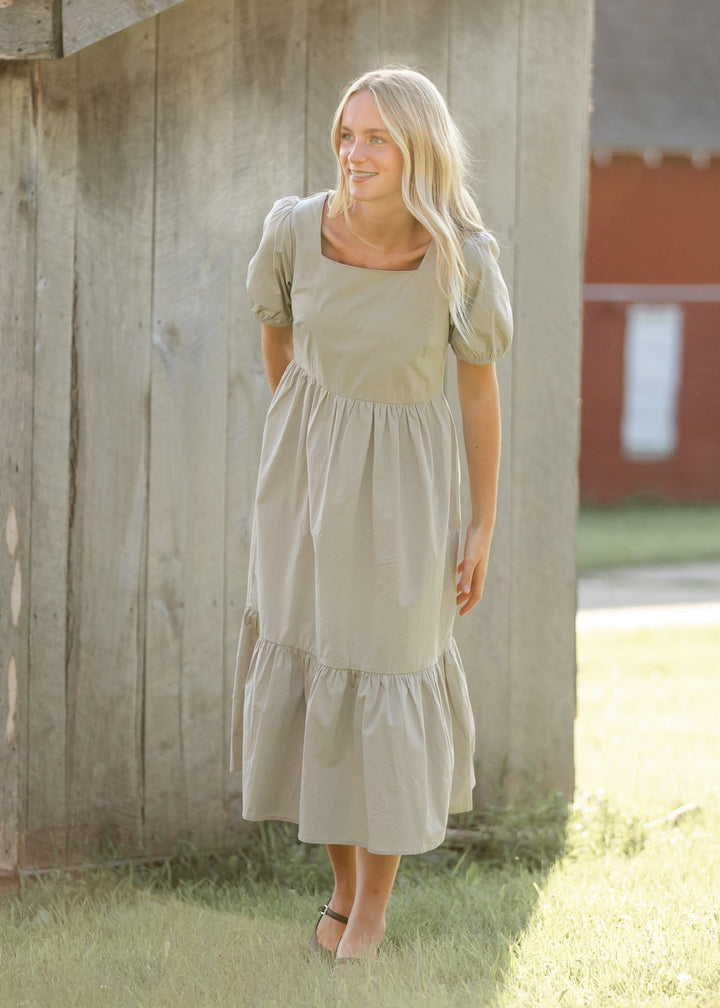 Ava Square Neck Midi Dress - FINAL SALE