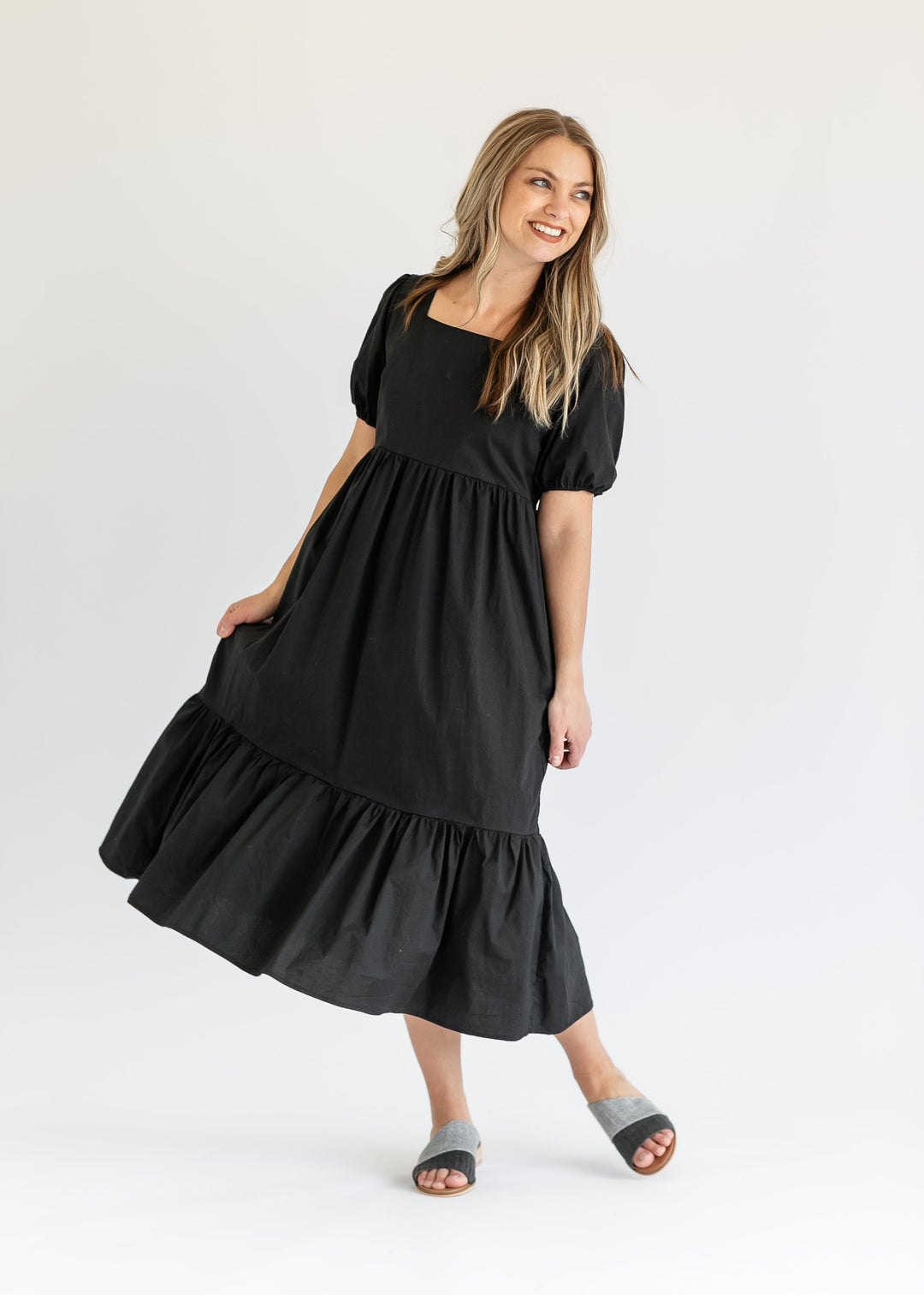 Ava Square Neck Midi Dress - FINAL SALE