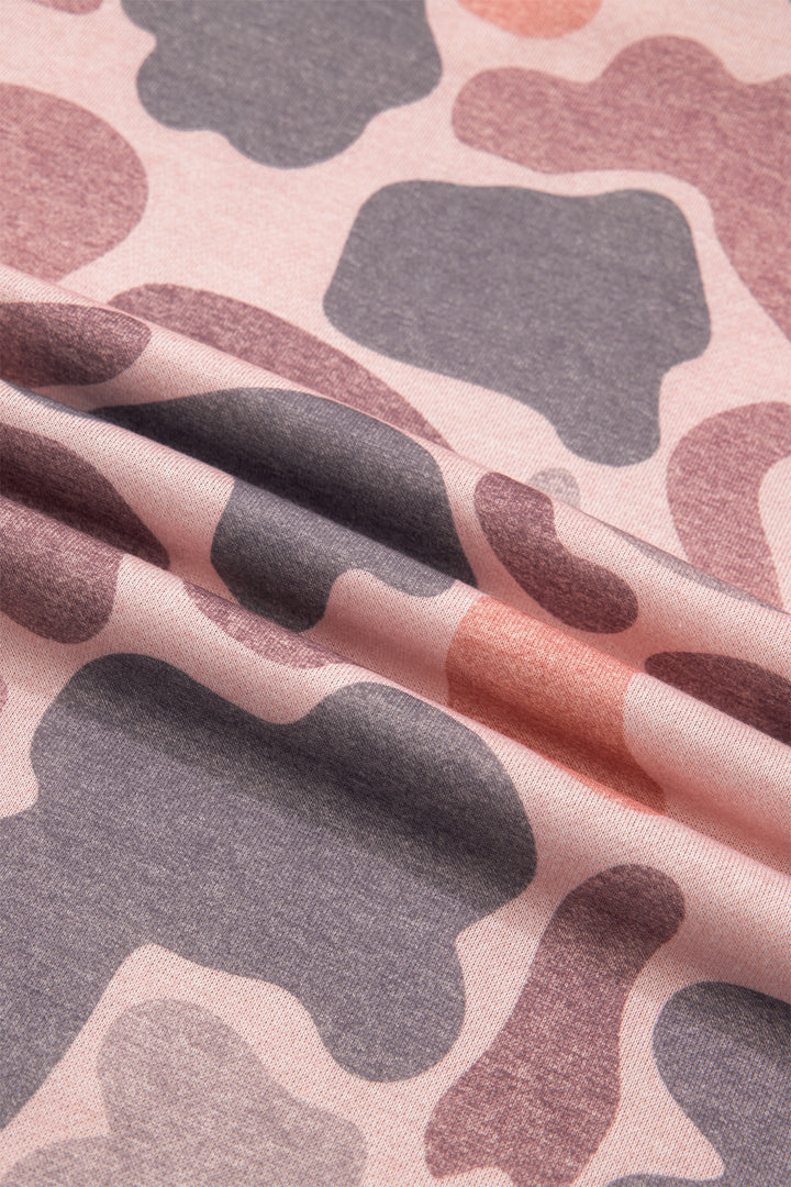Multicolour Camouflage Western Style Pullover Sweatshirt