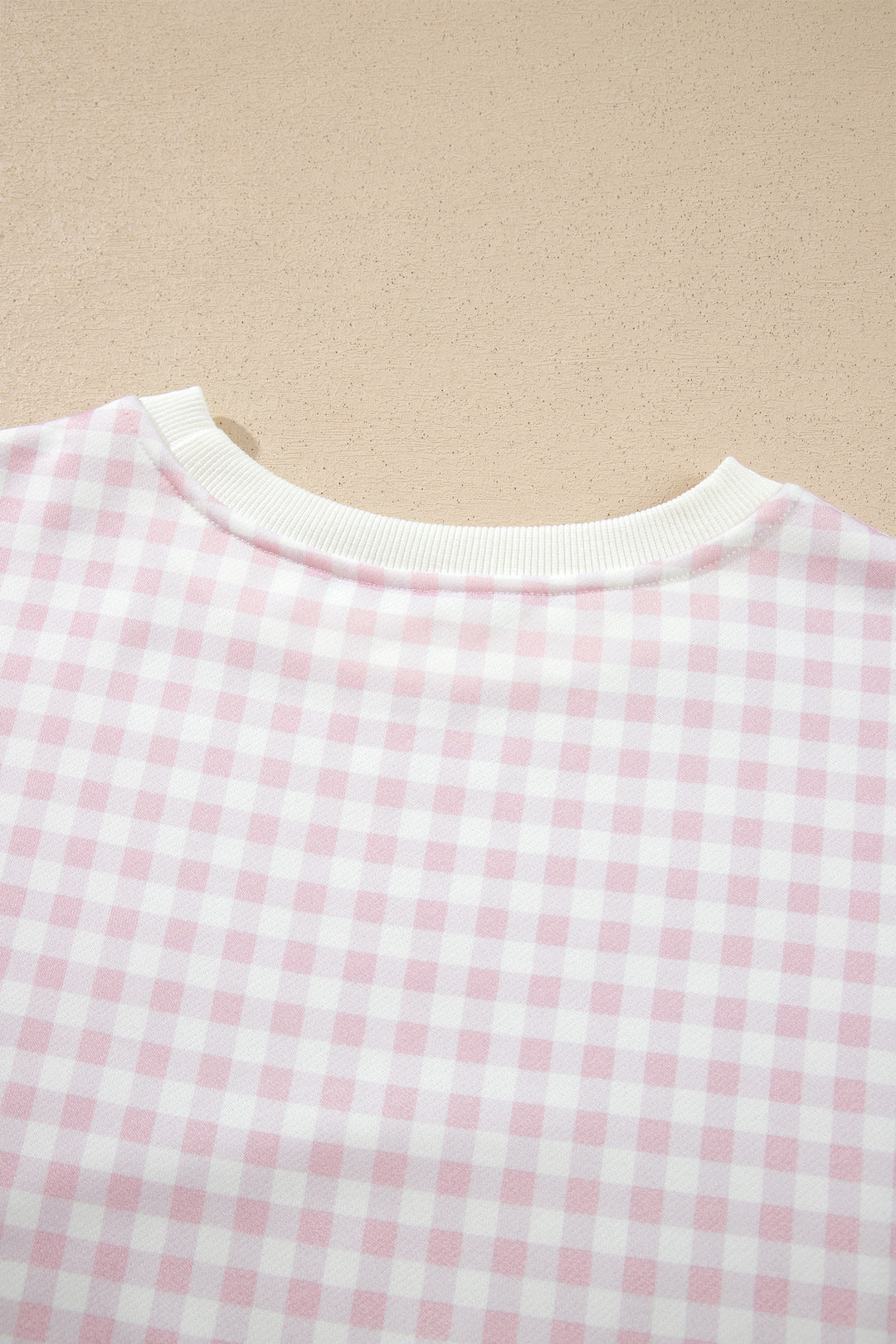 Pink Plaid Baggy Pullover Drawstring Casual Shorts 2pcs Outfit