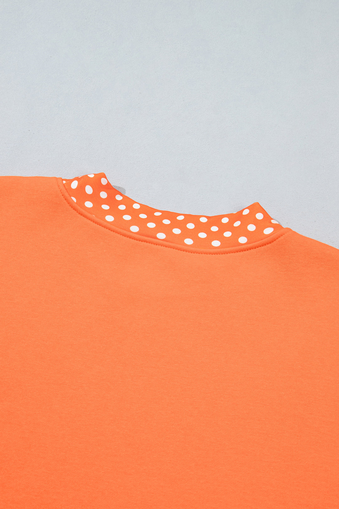 Red Colorblock Polka Dot Contrast Trim Oversized Sweatshirt