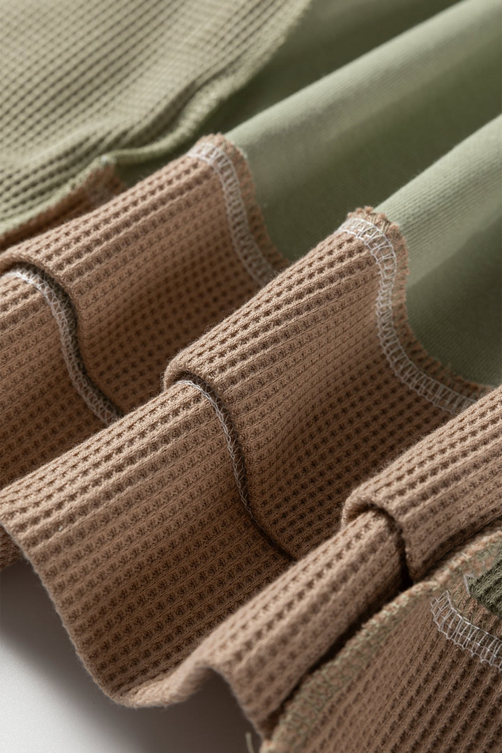 Maelynn Waffle Patchwork Oversize Sweatshirt