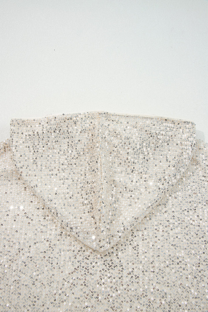 Stella Stream Sequin Hooded Long Sleeve Top