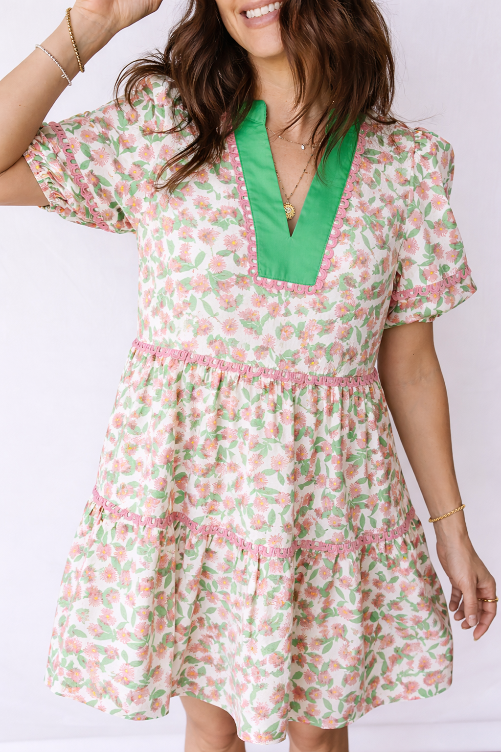 Rachel Short Puff Sleeve Dress