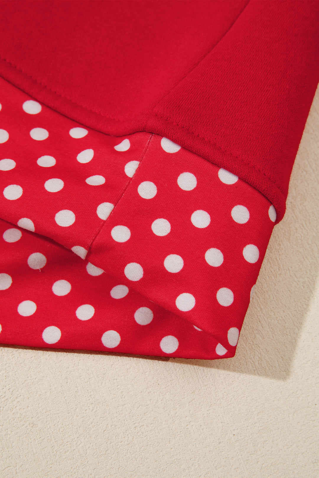 Orange Polka Dot Patchwork Round Neck Plus Size Sweatshirt