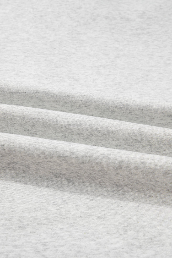 Gray Camo Leaves Patchwork Zipped Collar Pullover Plus Size Sweatshirt