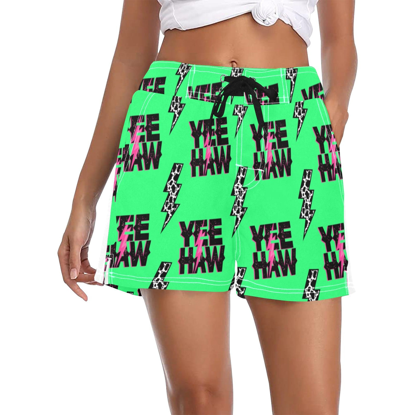 Women's Neon Yeehaw Beach Board Shorts