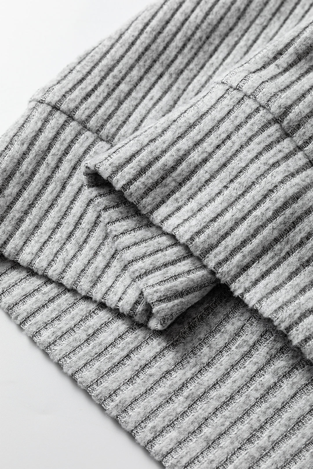 Gray Leopard Print Colorblock Patchwork Ribbed Knit Top