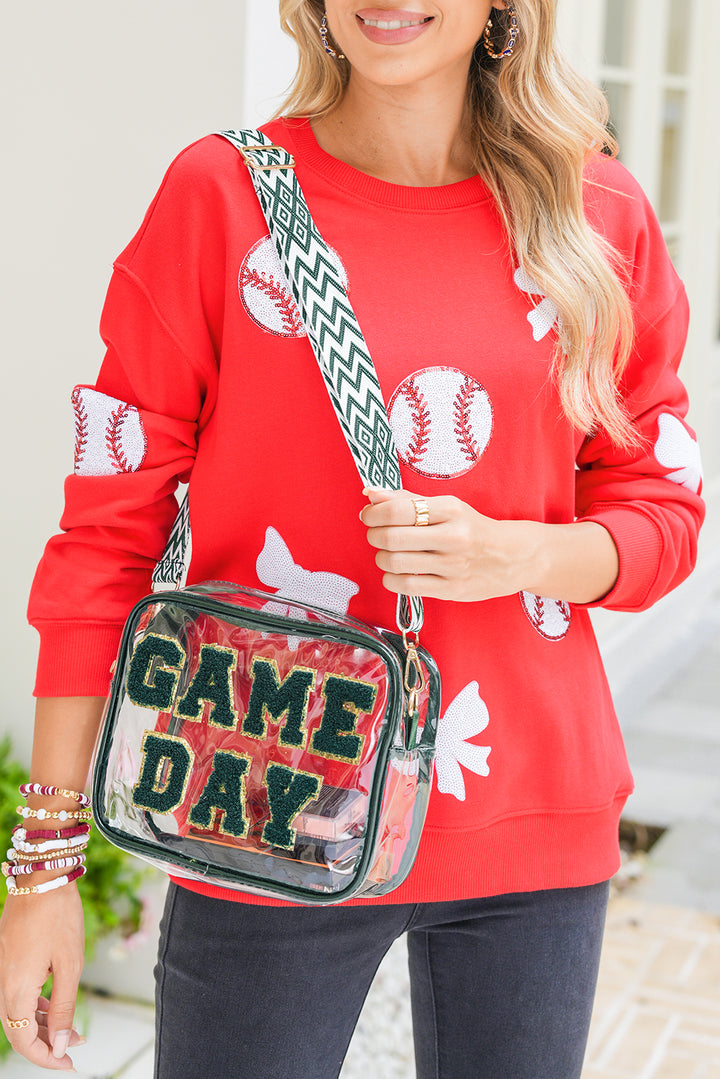 Blackish Green Game Day Clear PVC PU Material 23x15cm Single Shoulder Bag