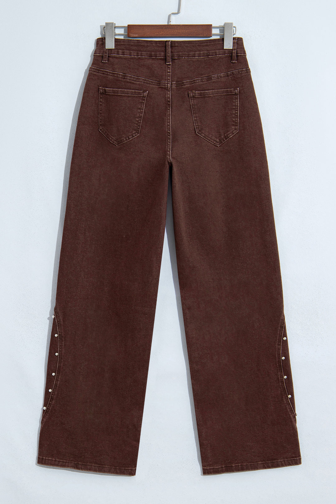 Dusk Blue Side Seam Rivet Detail Ankle Length Casual Jeans