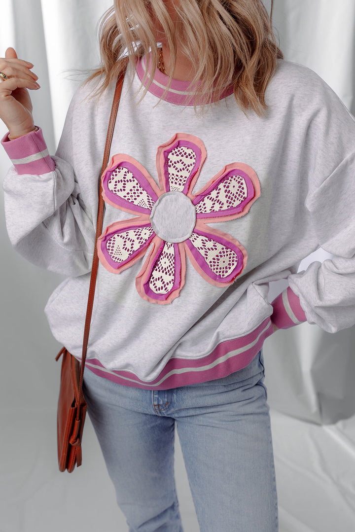 Caroline Flower Crew Neck Sweatshirt