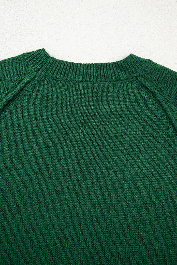 Eleanor Evergreen Raglan Sleeve Sweater
