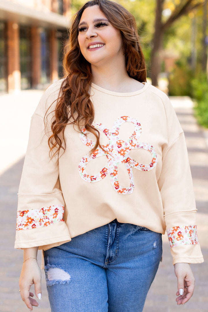 Harmony Plus Size Flower Patched Top