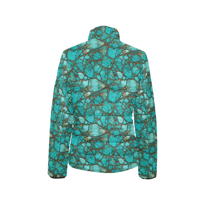 All Turquoise Women's Puffy Bomber Jacket